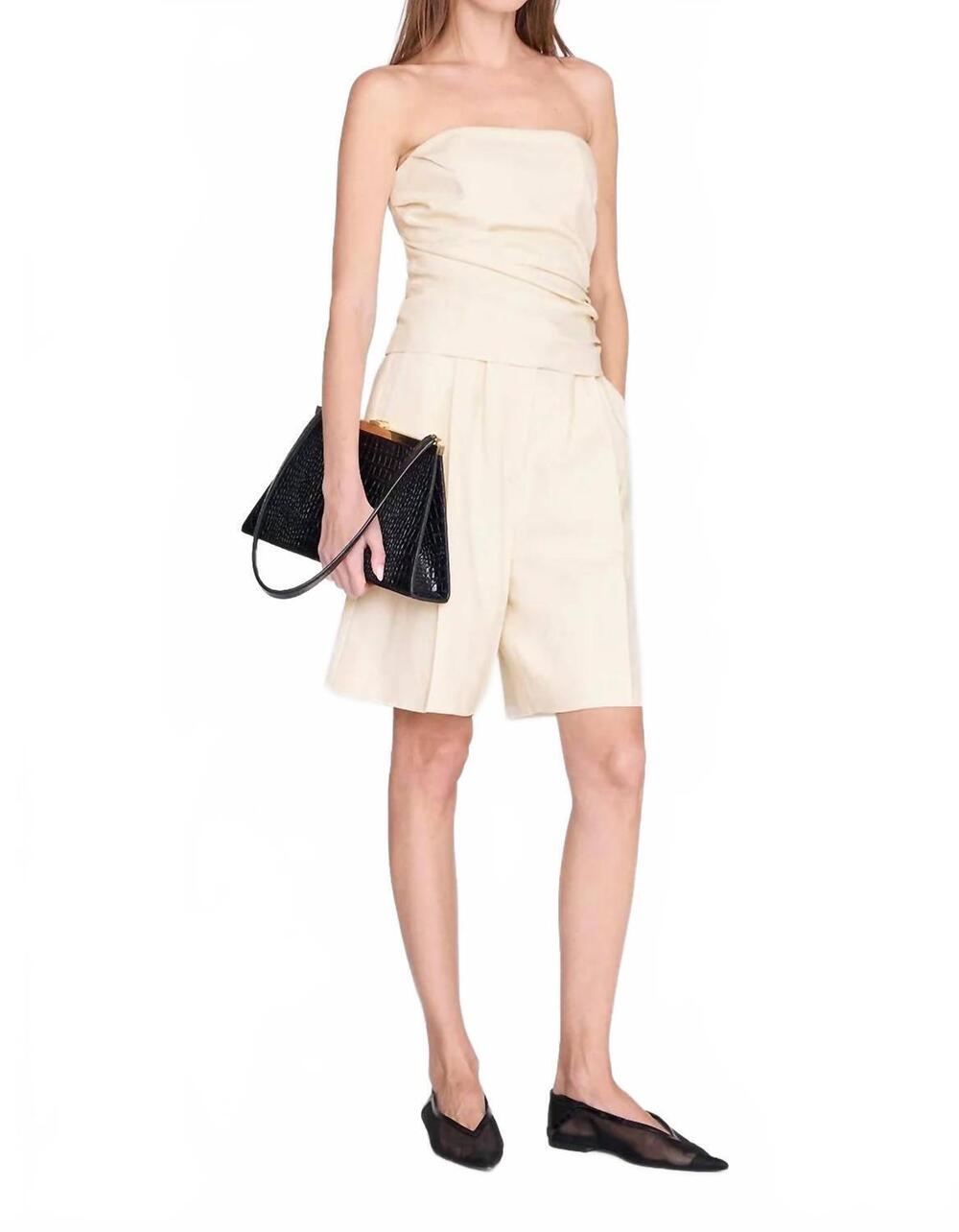 NEW ANINE BING women's tyla strapless top in cream